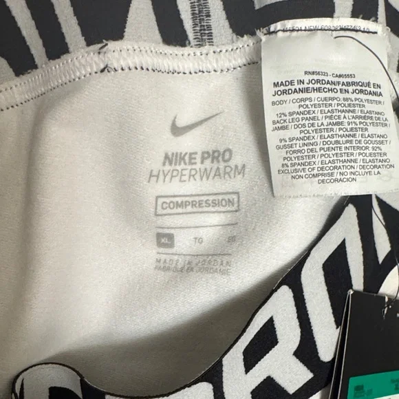 Nike Pro White Leggings with Black Trim - Picture 2 of 8